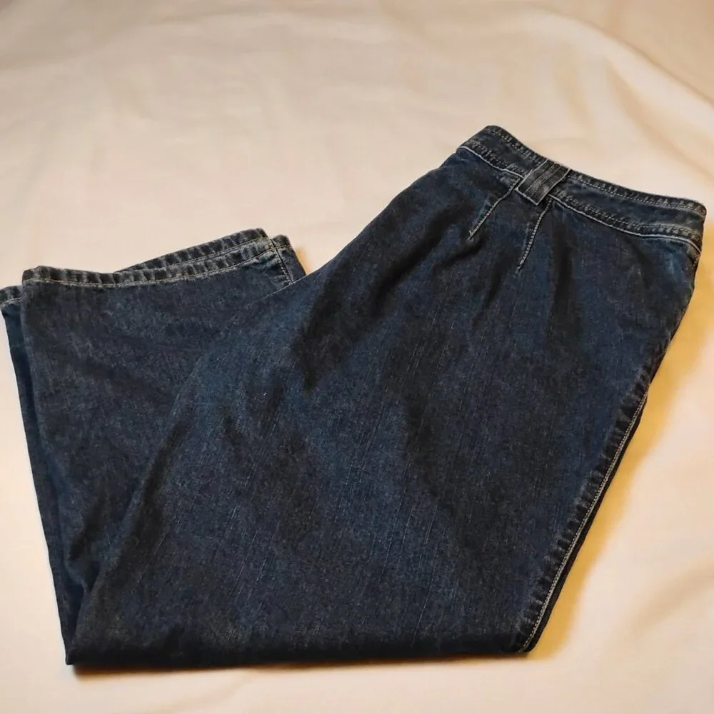 Venezia Dark Wash Straight Jeans, 18W